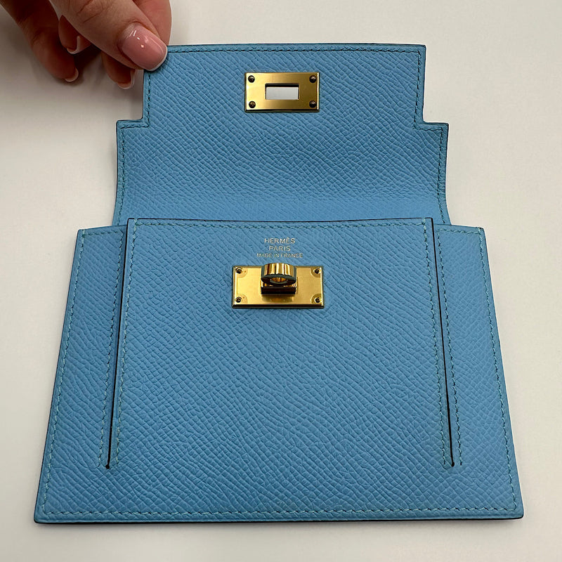 Portefeuille compact Kelly Pocket bleu céleste