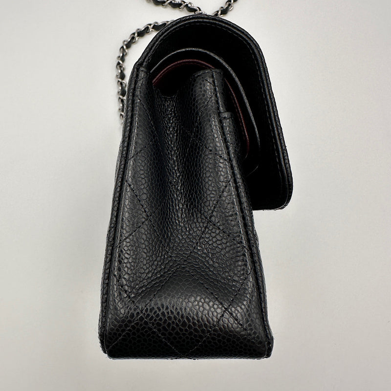 Petit sac classique cuir grainé noir