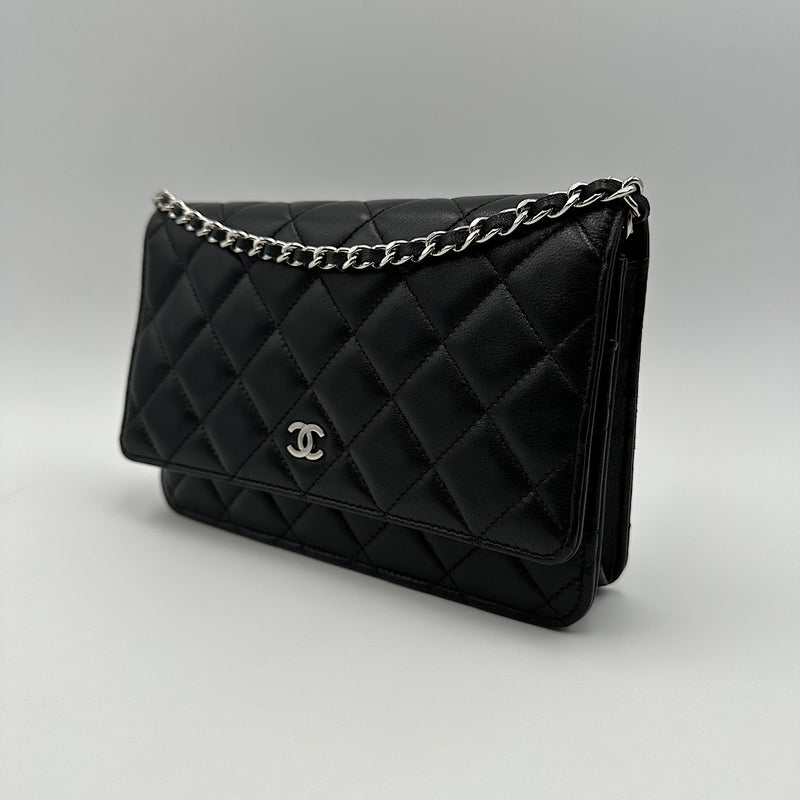 Wallet on chain classique agneau noir