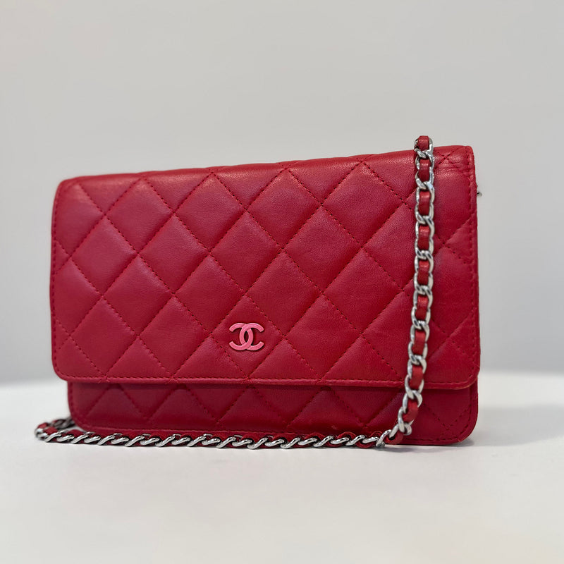 Wallet on chain classique agneau rouge