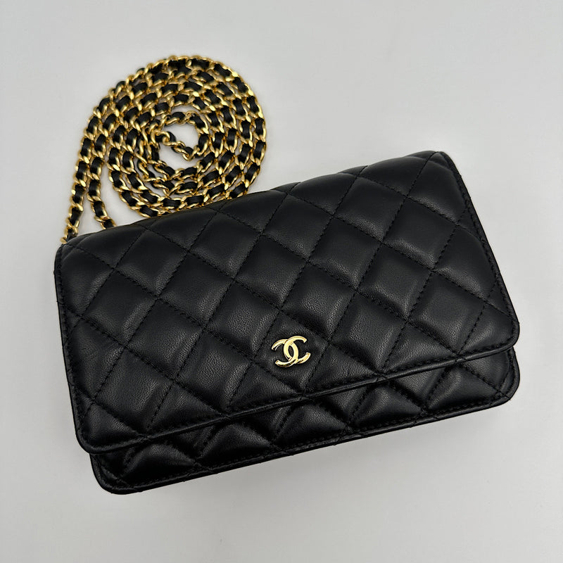 Wallet on chain classique agneau noir