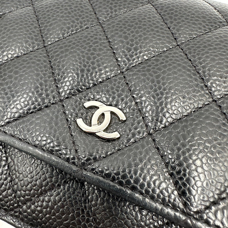Wallet on chain classique cuir caviar noir