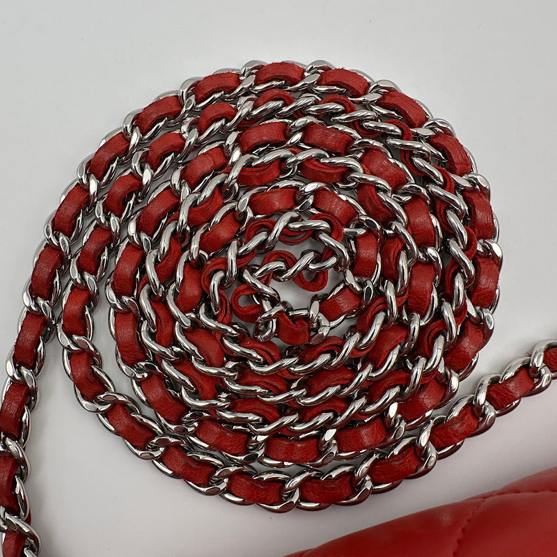 Wallet on chain classique agneau rouge