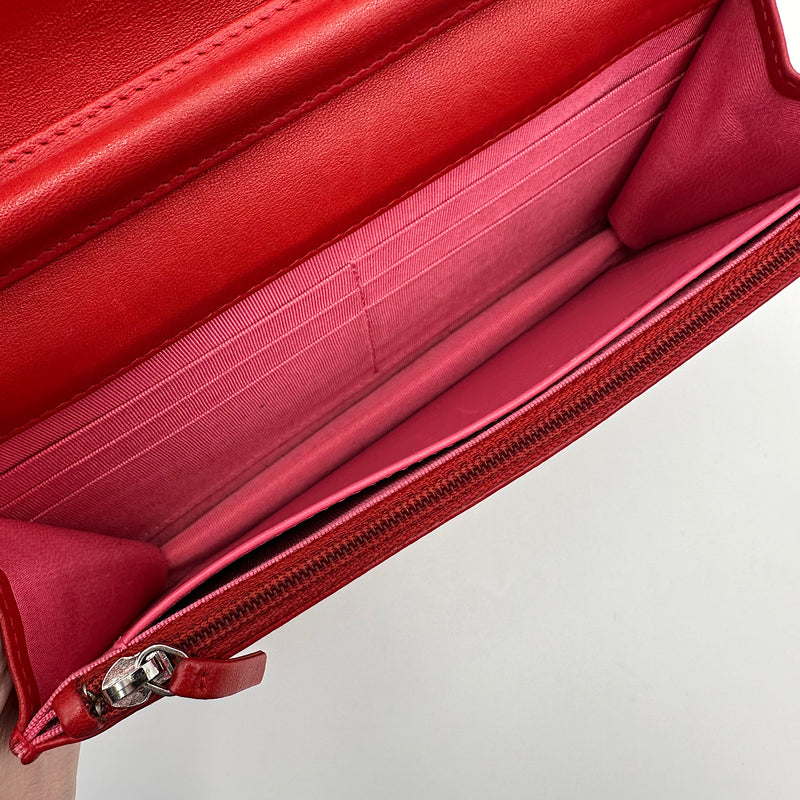 Wallet on chain classique agneau rouge