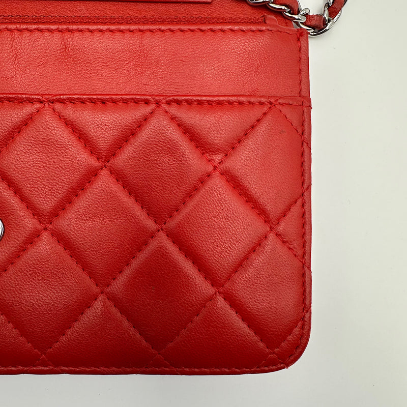 Wallet on chain classique agneau rouge