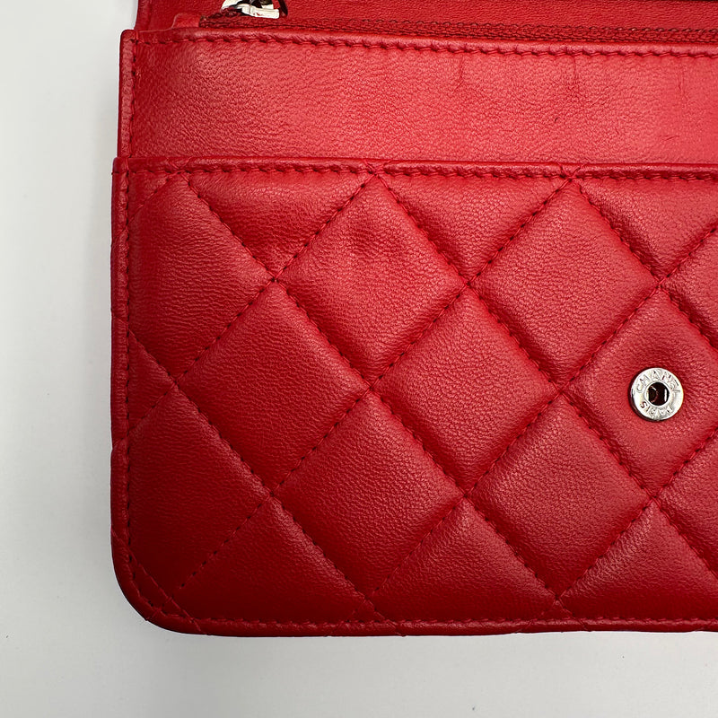Wallet on chain classique agneau rouge