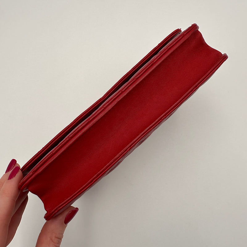 Wallet on chain classique agneau rouge