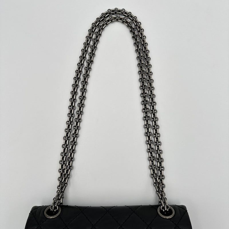 Mini 2.55 veau vieilli noir