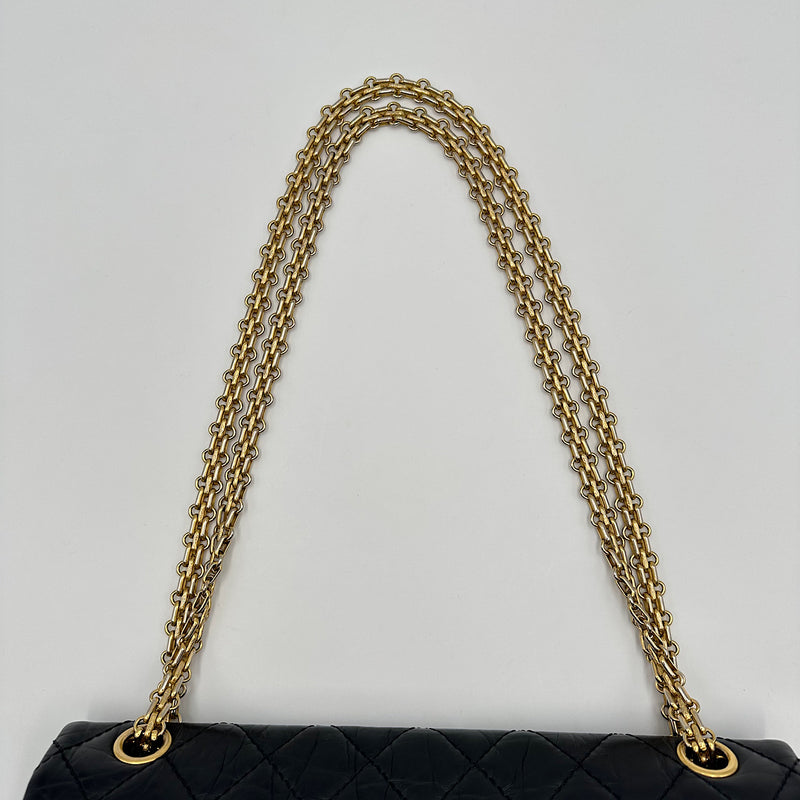 2.55 28 cm veau vieilli noir & or