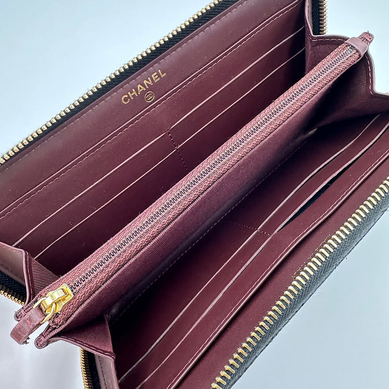 Long portefeuille zippé classique