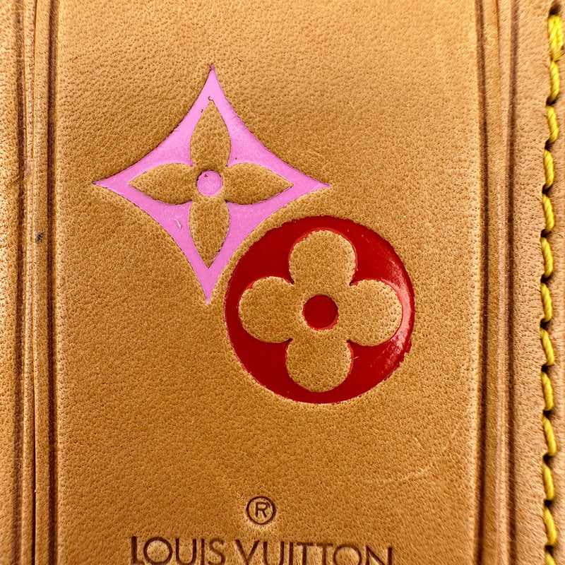 Porte-adresse cuir de vachette rose & rouge