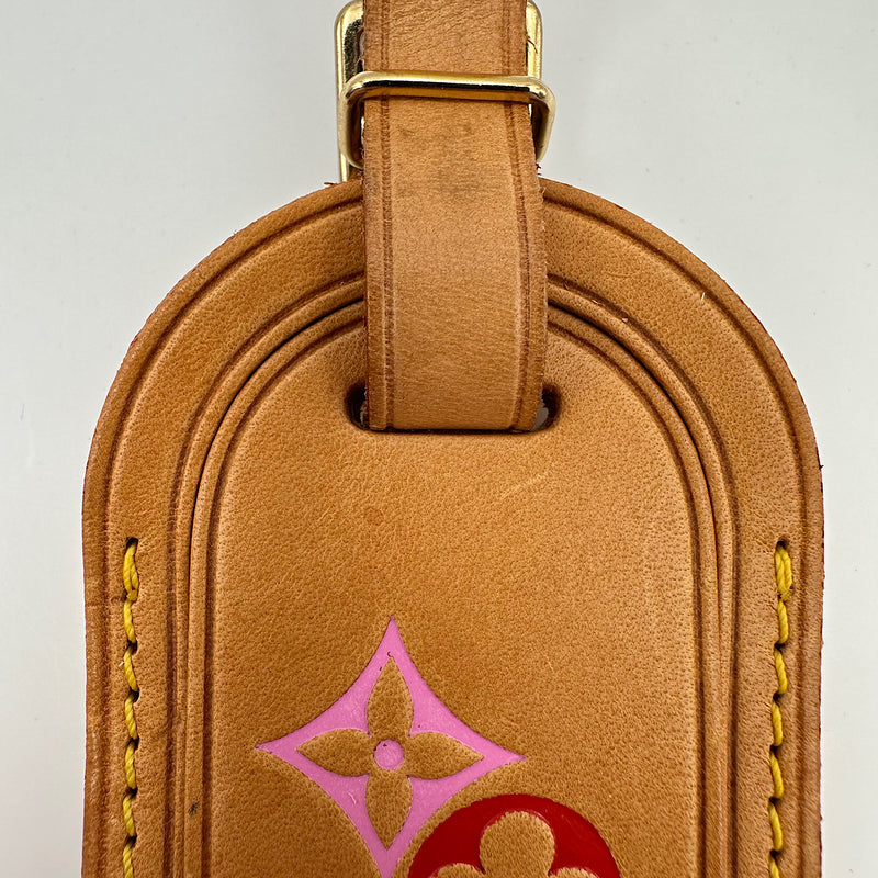 Porte-adresse cuir de vachette rose & rouge