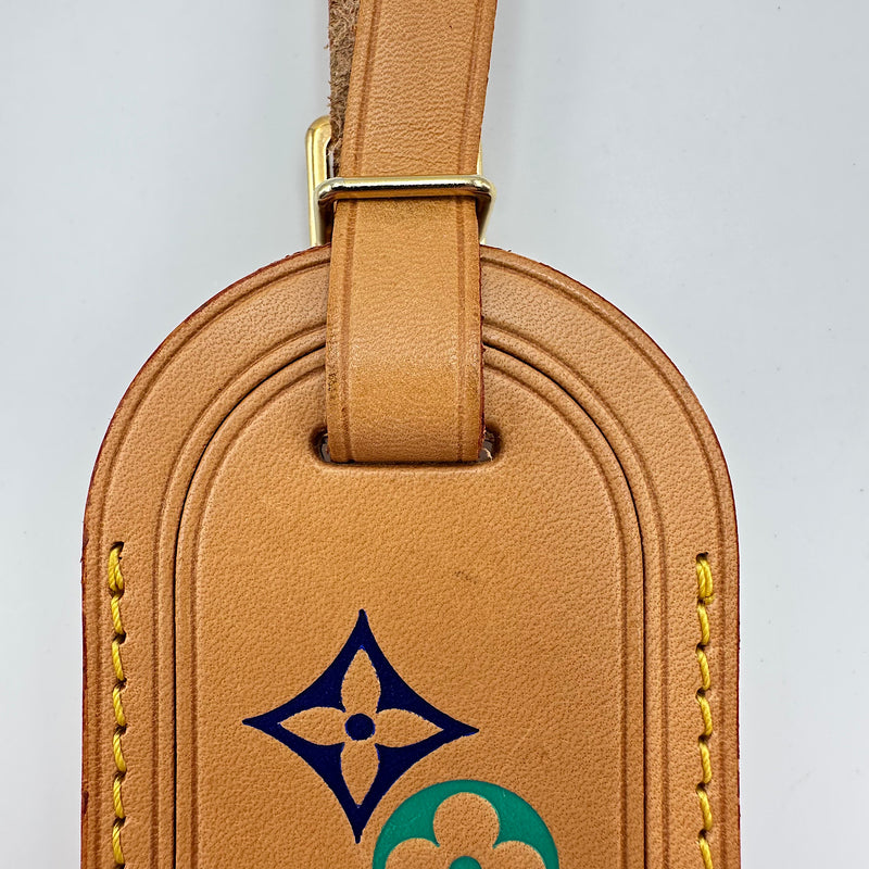 Porte-adresse cuir de vachette vert & bleu