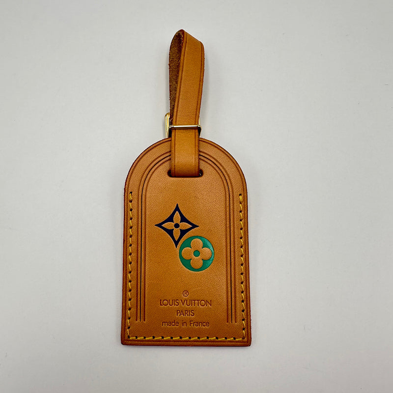 Porte-adresse cuir de vachette vert & bleu
