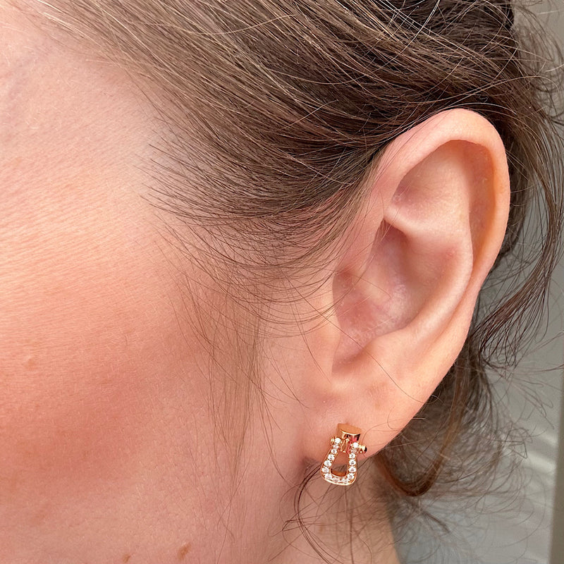 Boucles d'oreilles Force 10 or rose
