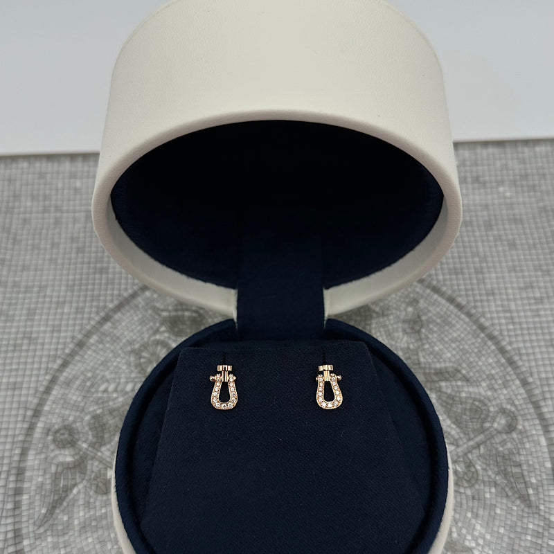 Boucles d'oreilles Force 10 or rose