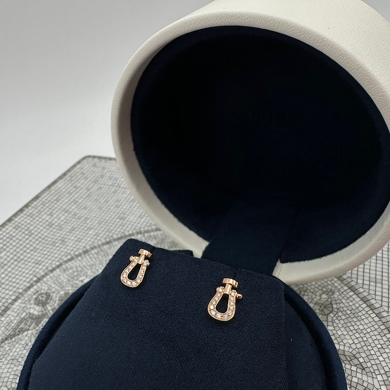 Boucles d'oreilles Force 10 or rose