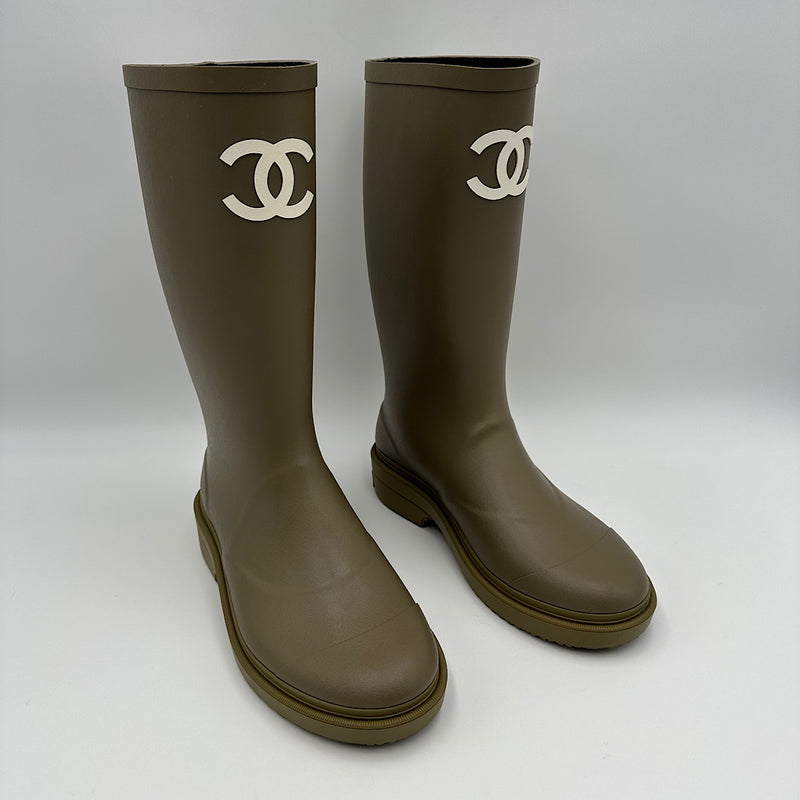 Bottes de pluie kaki T.36
