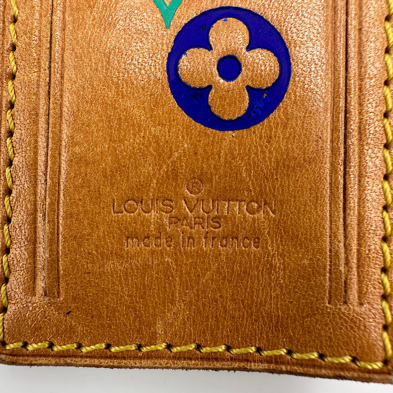 Porte-adresse fleurs Monogram bleu & vert