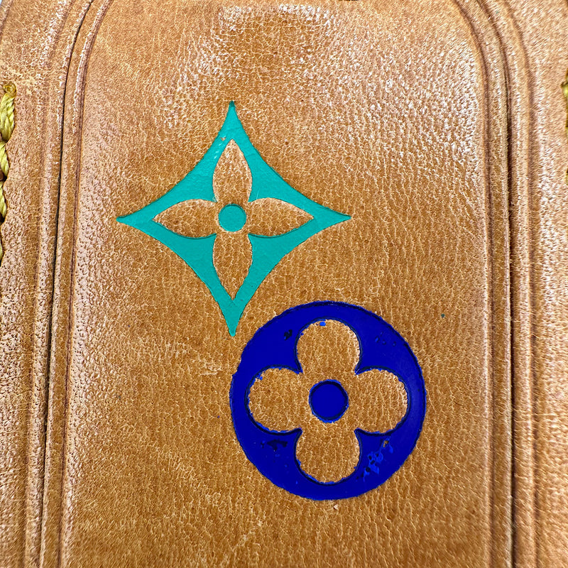 Porte-adresse fleurs Monogram bleu & vert