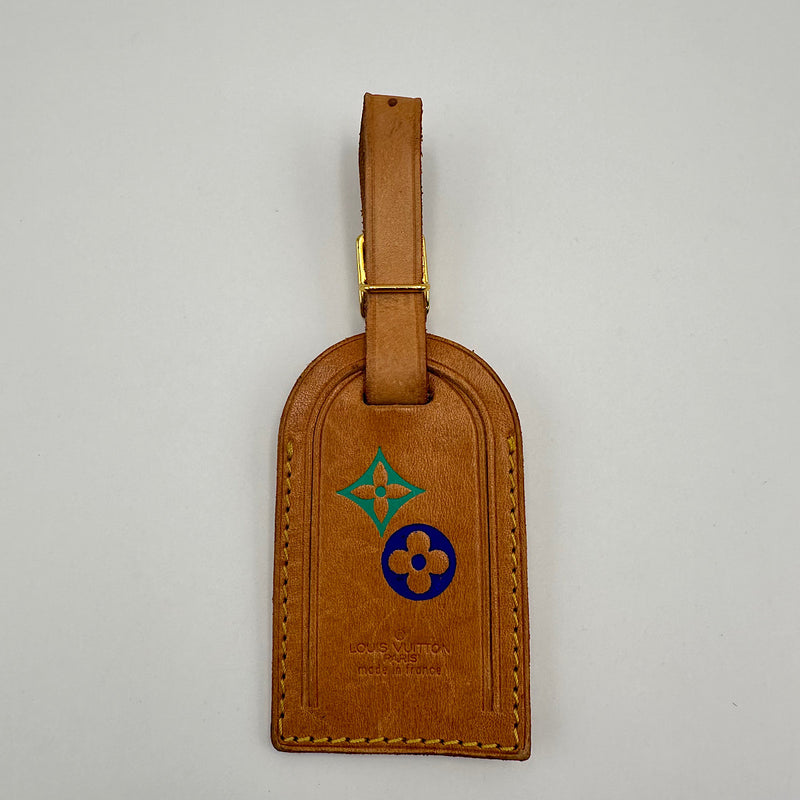 Porte-adresse fleurs Monogram bleu & vert