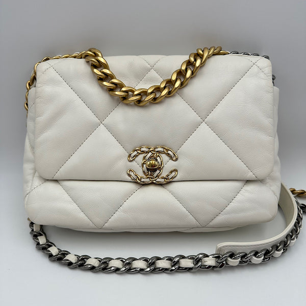 Sac Chanel 19 agneau blanc