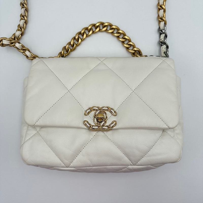 Sac Chanel 19 agneau blanc