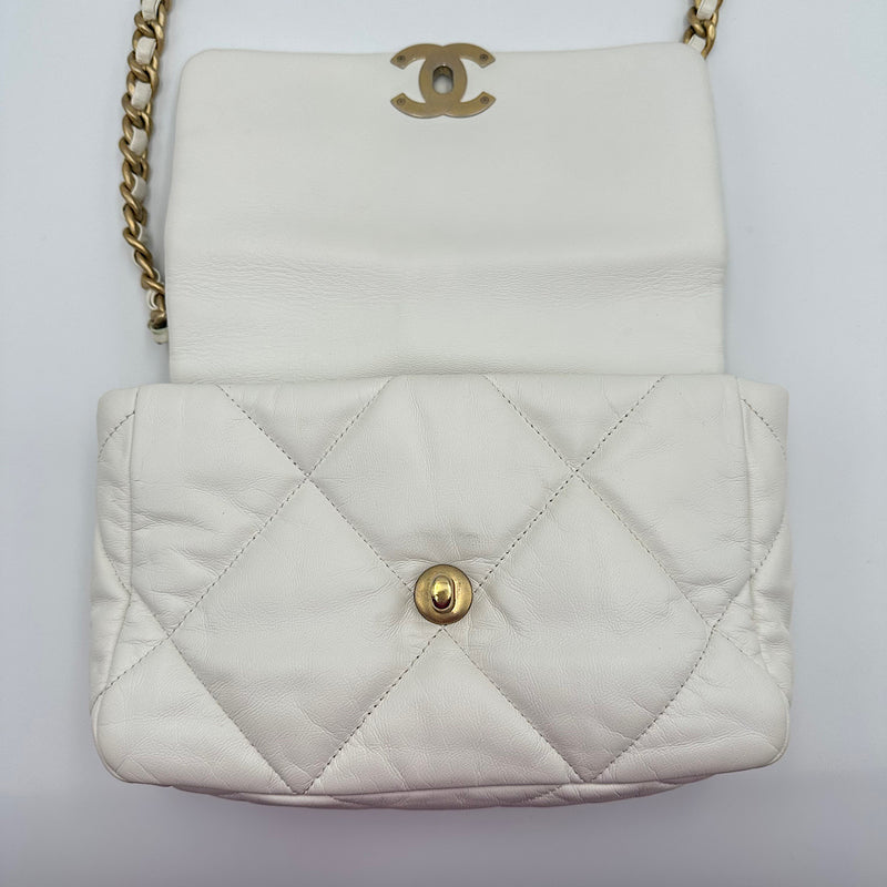 Sac Chanel 19 agneau blanc