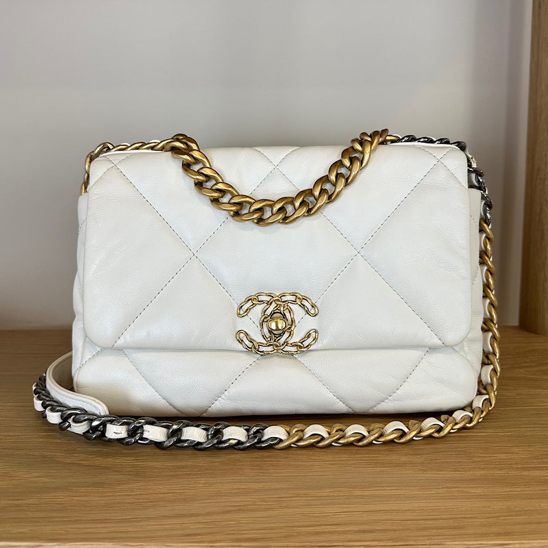 Sac Chanel 19 agneau blanc
