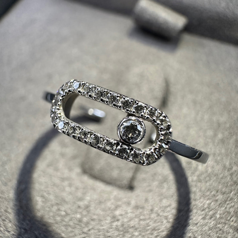 Bague Move Uno or gris & diamants T52