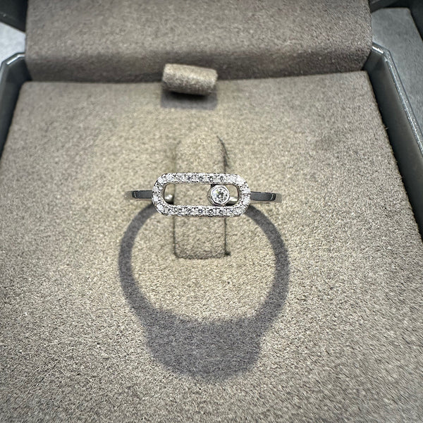 Bague Move Uno or gris & diamants T52