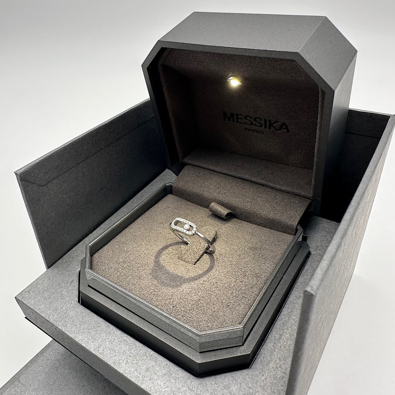 Bague Move Uno or gris & diamants T52