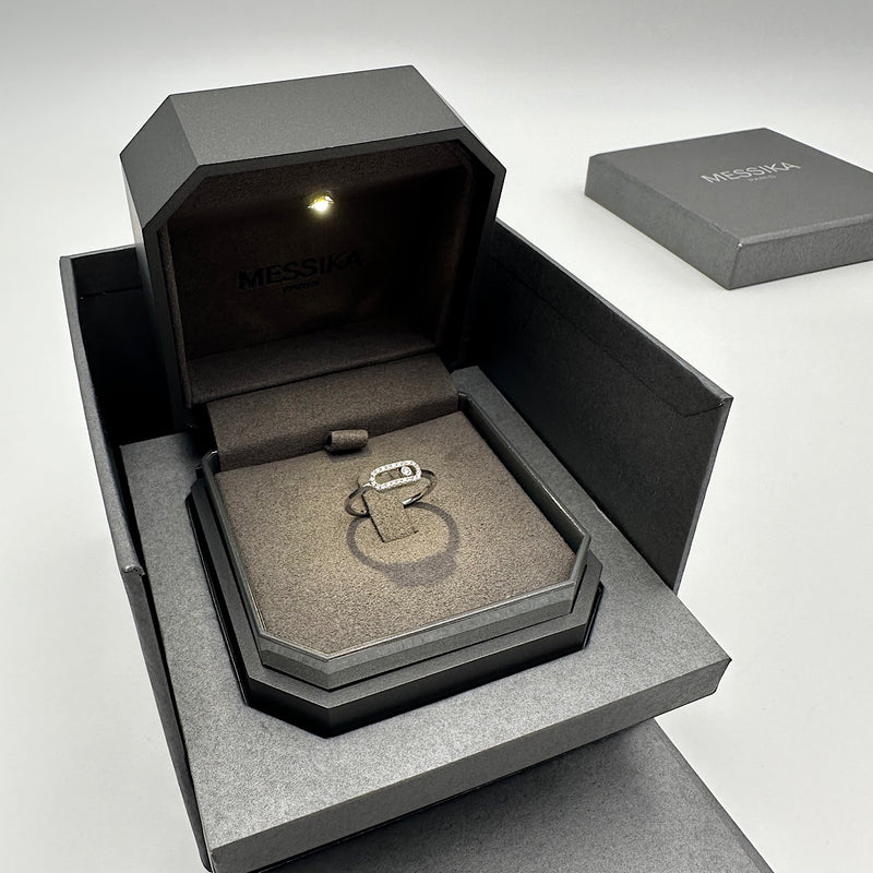 Bague Move Uno or gris & diamants T52