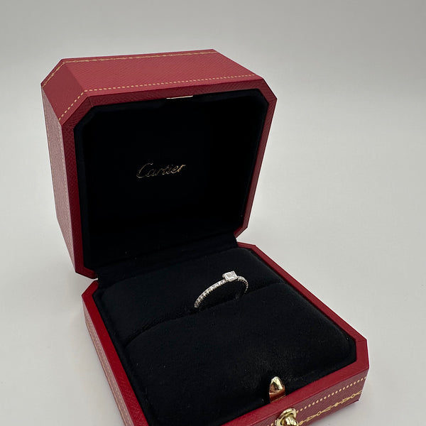 Bague Étincelle T.50 or gris & diamants