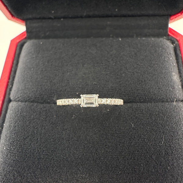 Bague Étincelle T.50 or gris & diamants