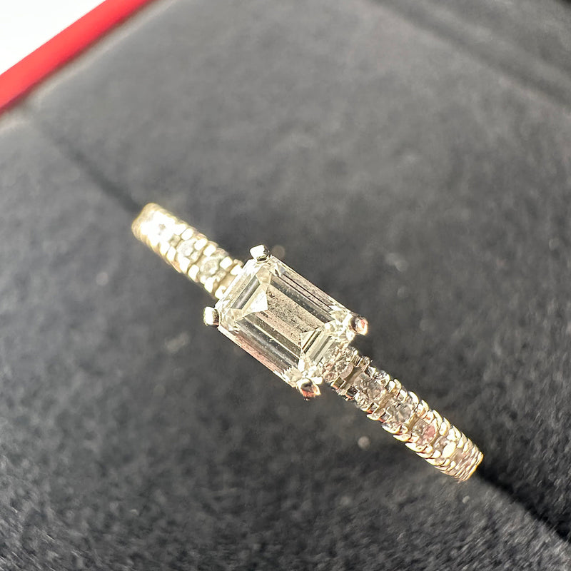 Bague Étincelle T.50 or gris & diamants