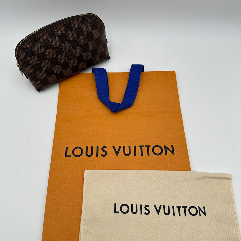 Pochette cosmétique PM damier ébène