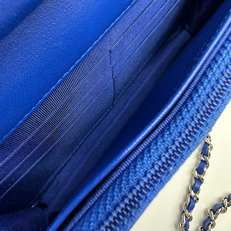 Wallet on chain classique tweed bleu