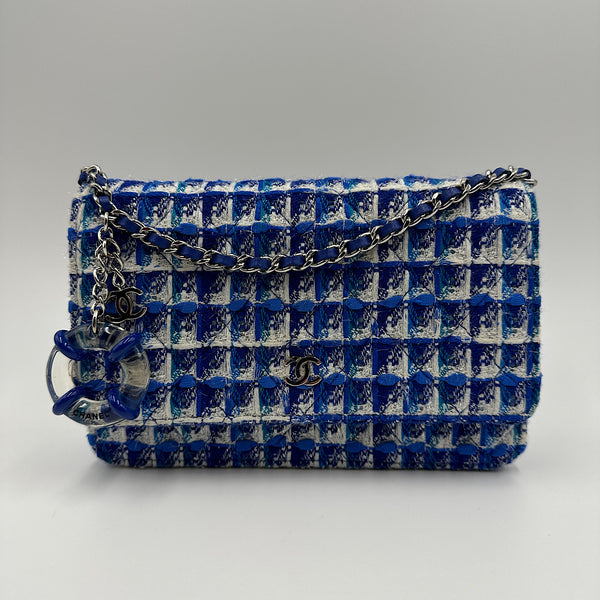 Wallet on chain classique tweed bleu